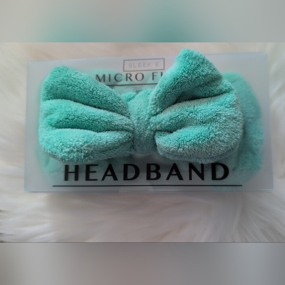 Sleek'e Turquoise Micro Fiber Bow Headband